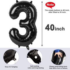 Mluchee wedding party decor using 40in black number balloon 3