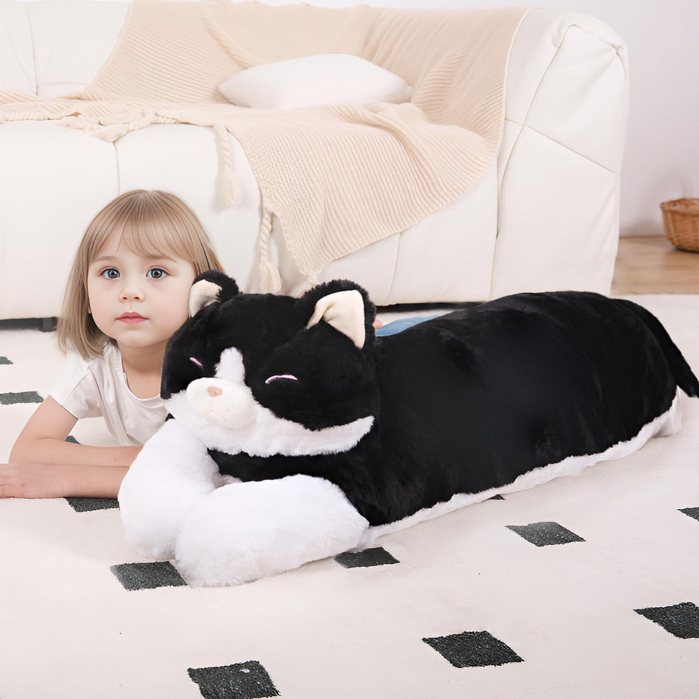 MMguai 40inch giant cat plush, a cozy cuddle buddy for kids and adults.