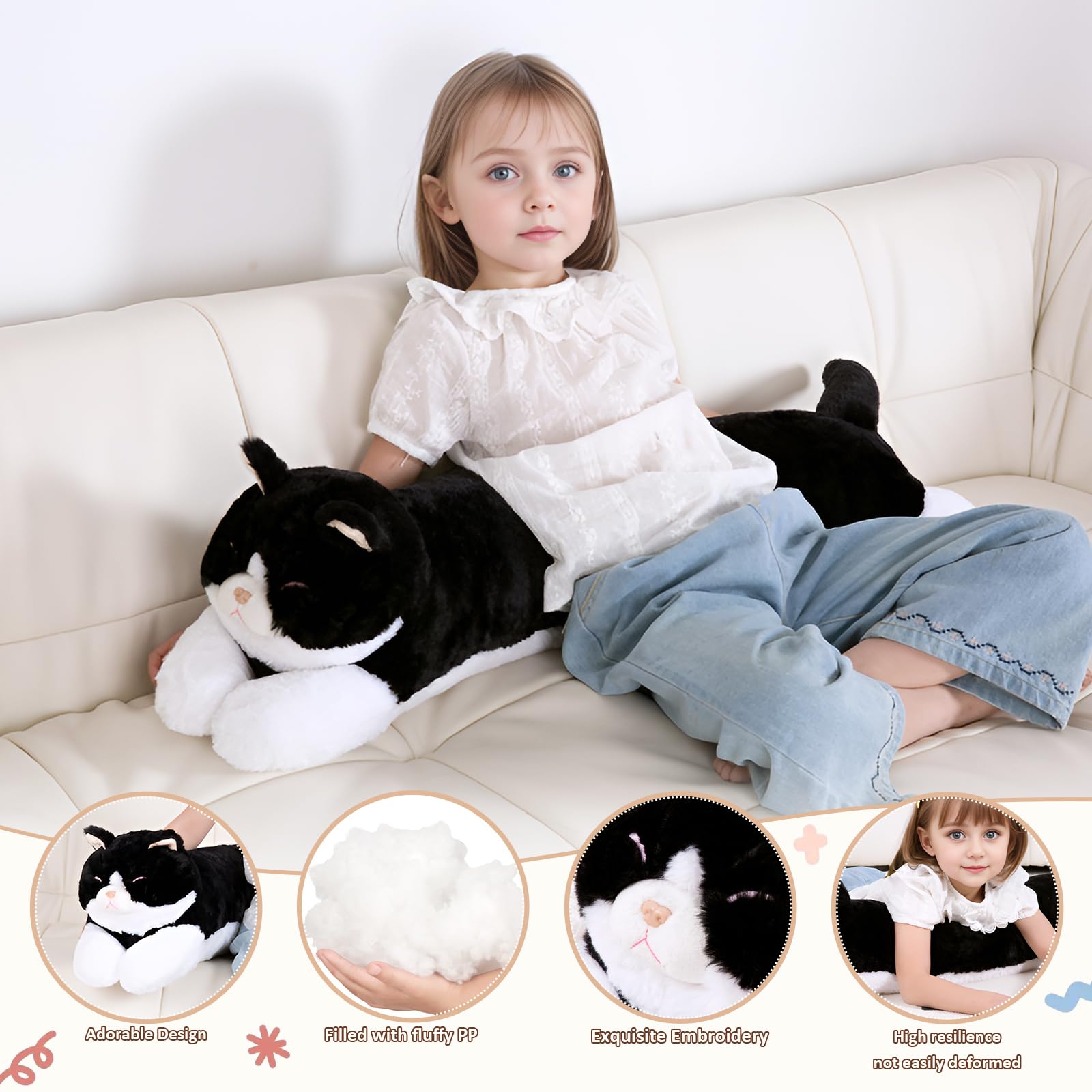 MMguai kawaii cat plush decor adds playful charm to nursery.