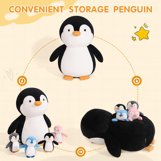 MMguai penguin mommy plush, 16 inches, for comforting hugs