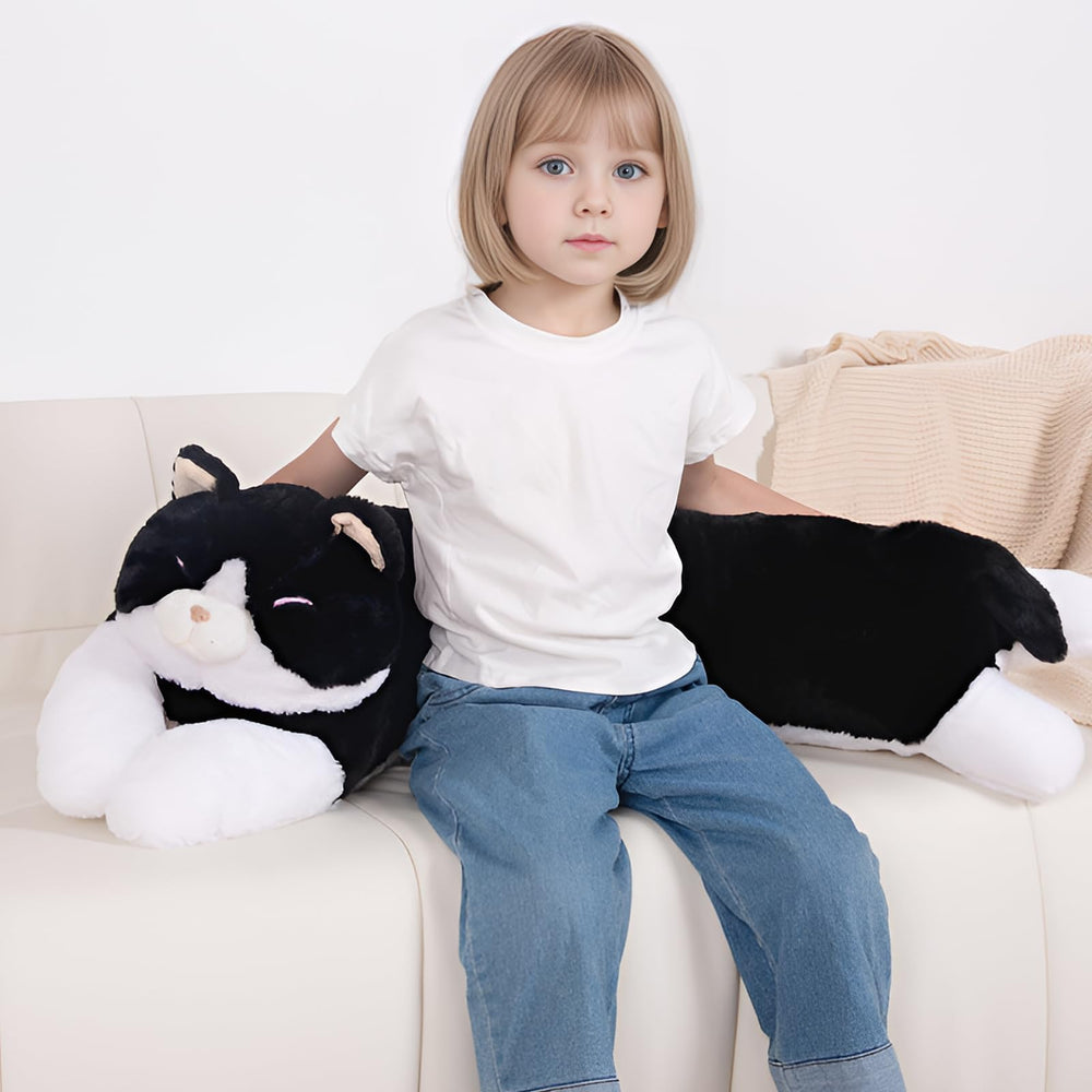 MMguai soft fluffy kitty plush toy for nap time and comfort.