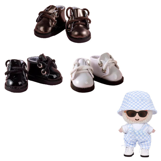 MM MEGIJAKI mini shoes brown front view, perfect for 1/8 BJD finger dolls.