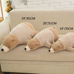 MMTTAO polar bear plush in bedtime cuddle pose inviting for kids.