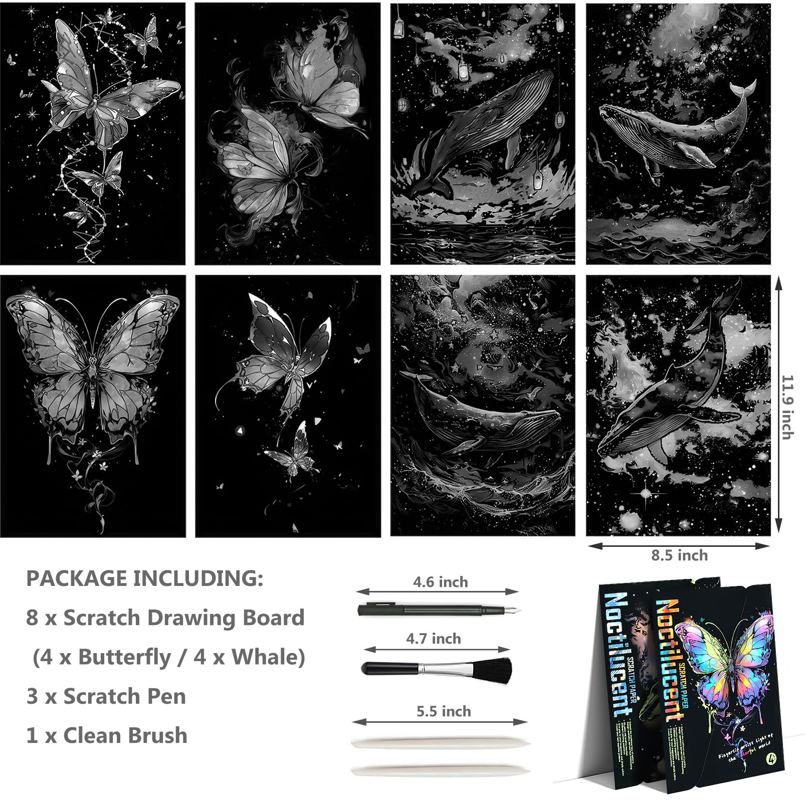 MMUGIT dolphin glow scratch art image showing vibrant underwater design for calm play