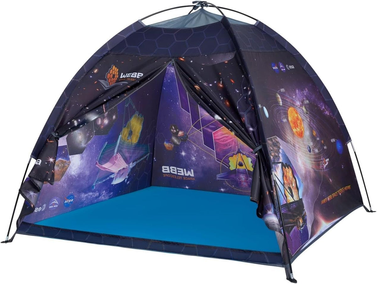 Mnagant James Webb tent assembly enables sturdy indoor play for kids.