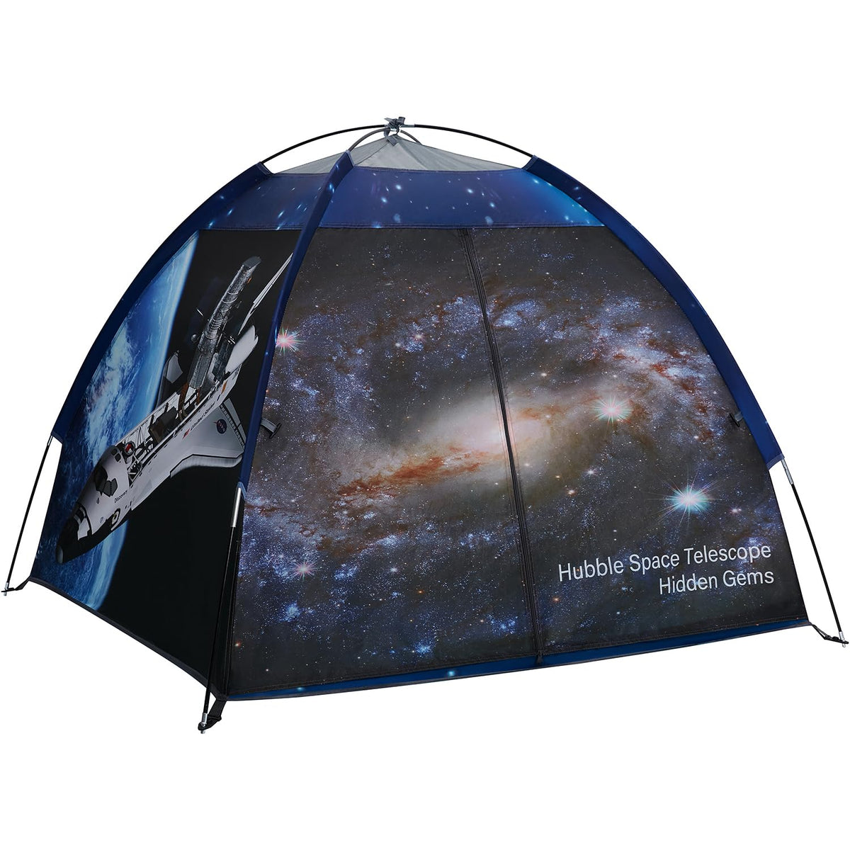Mnagant Space Shuttle Atlantis tent after assembly, ready for indoor play.