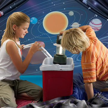 Mnagant Space World Play Tent folded storage—compact fold fits in a travel bag.