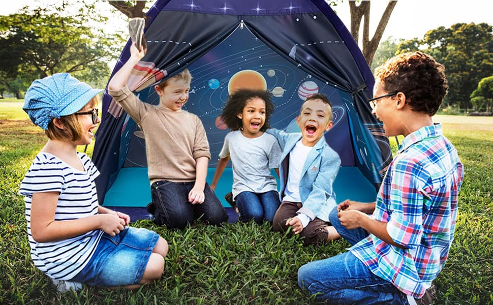 Mnagant Space World Play Tent poles-setup—fiberglass poles enable quick, secure assembly.