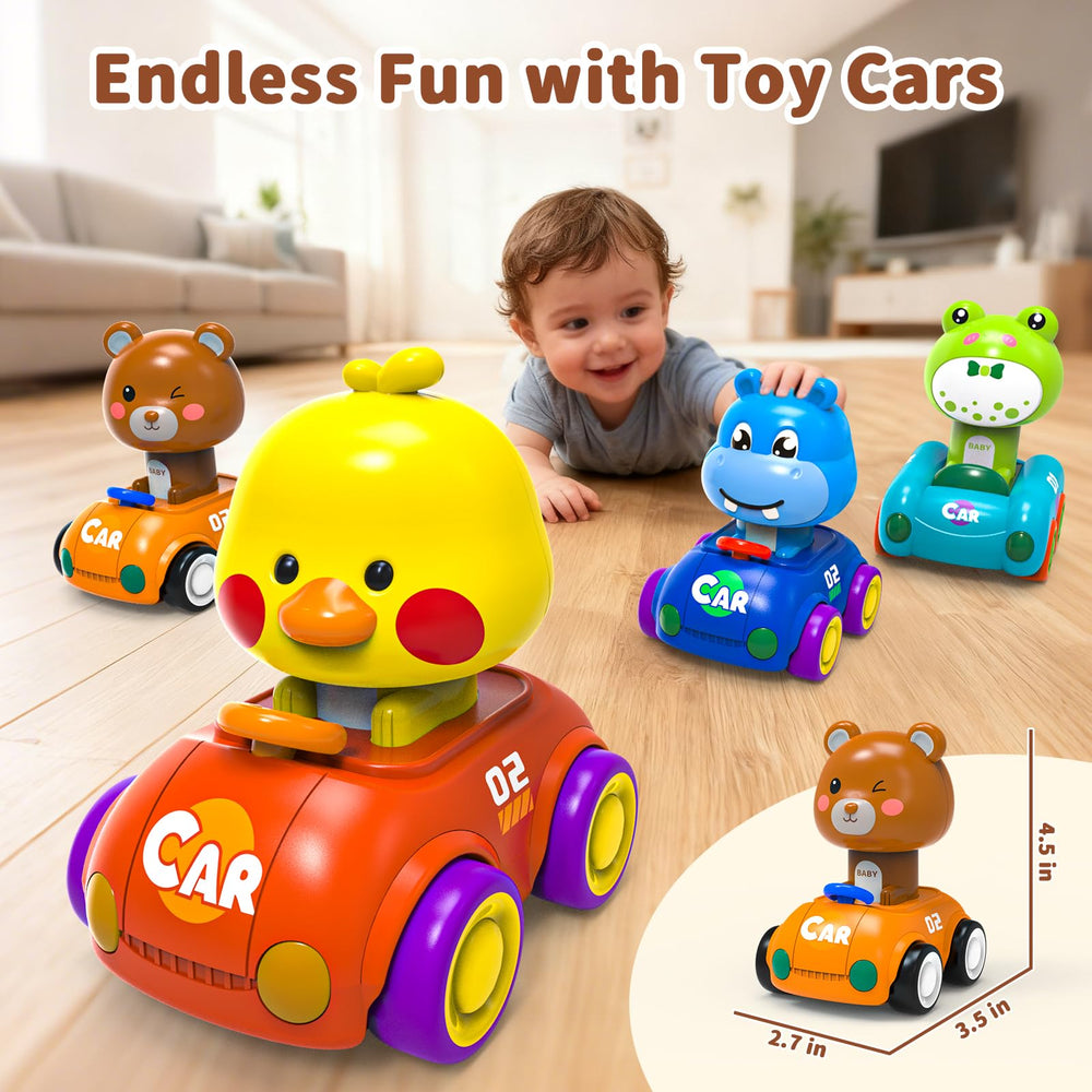 MNJCK animal racing car side view shows child-friendly, non-toxic design