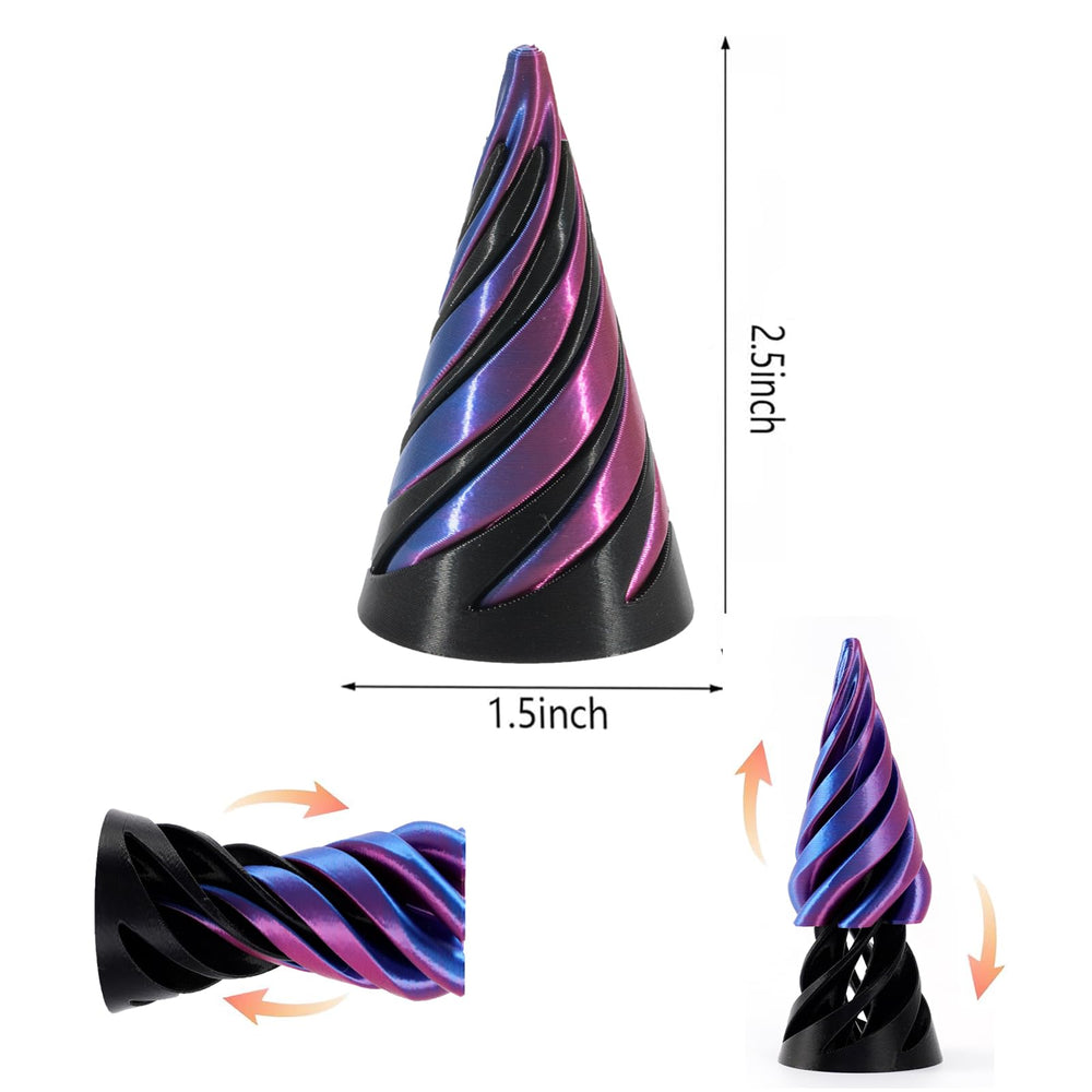 MNSZCN Spiral Cone desk decor highlighting gradient colors and compact size for portable focus.
