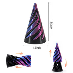 MNSZCN Spiral Cone desk decor highlighting gradient colors and compact size for portable focus.