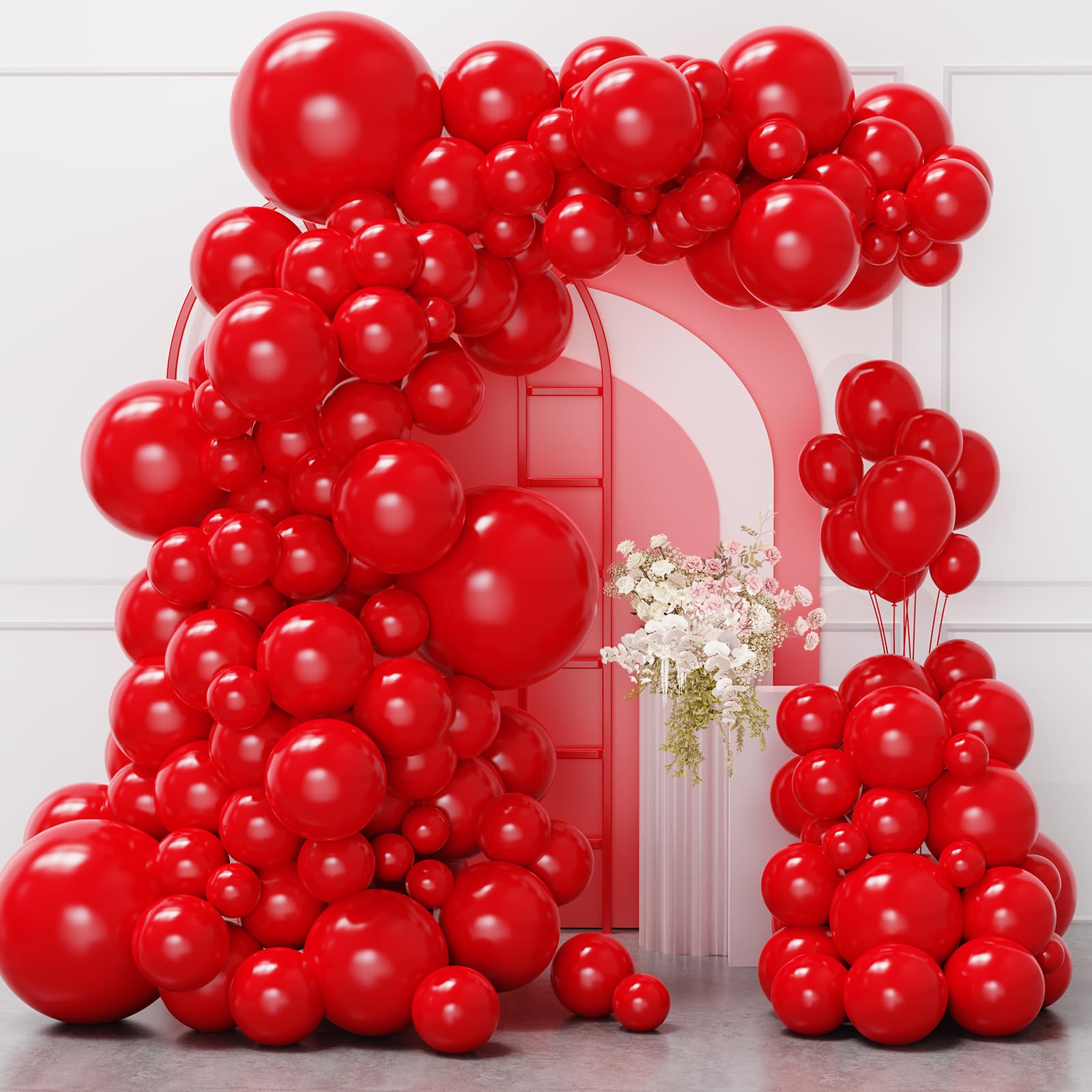 Mobacurty red balloons arch kit for easy DIY party arch assembly