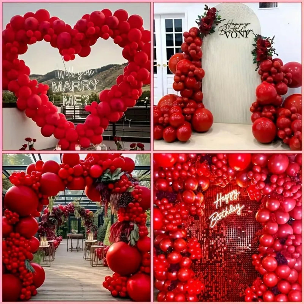 Mobacurty red balloons kit suits birthdays and weddings beautifully