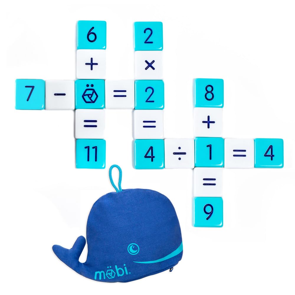 MÖBI Mobi crossword-grid in action to boost arithmetic practice.