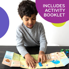 Mobi Kids family playing together at a table with tiles.