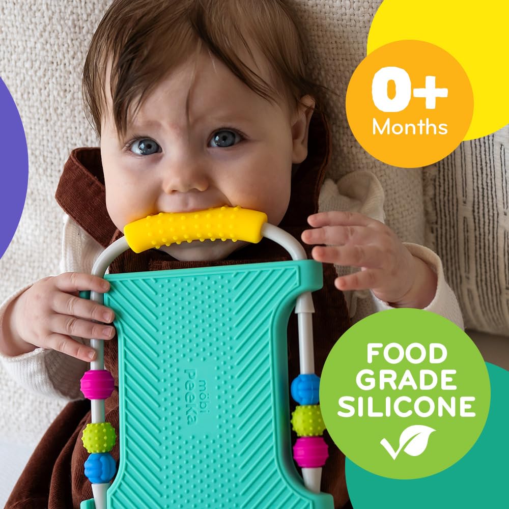 MÖBI Mobi Peeka uses food-grade silicone for safe infant exploration.