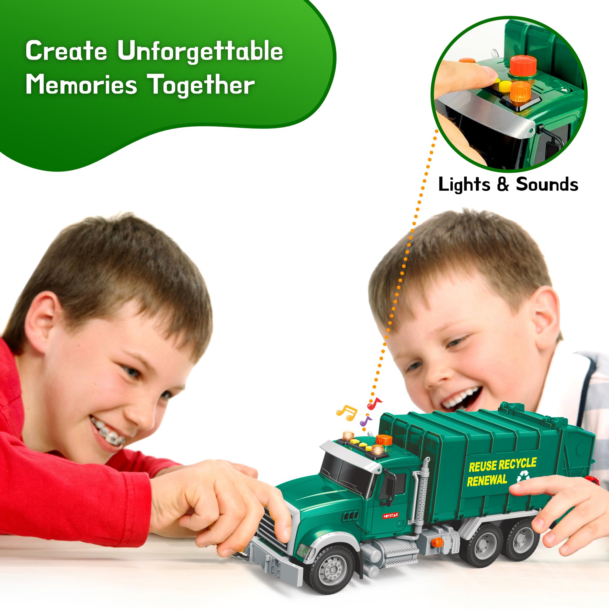Mobius Toys friction-powered truck rolls smoothly for longer play sessions.