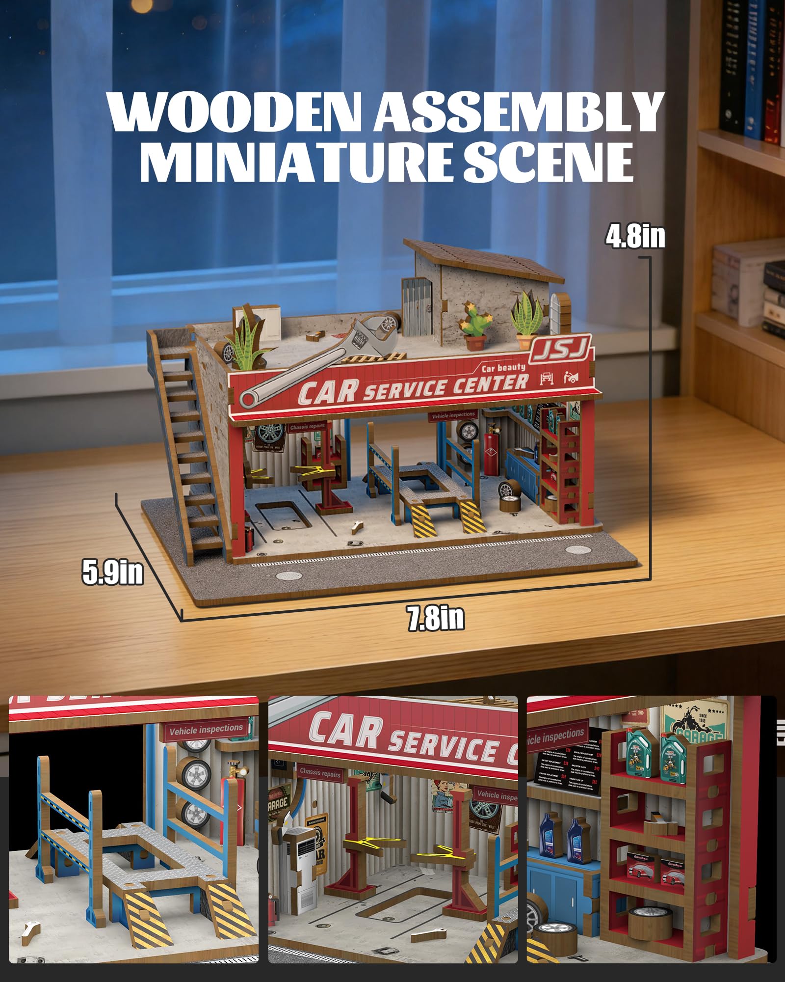 MOCBURIKU 164-scale diorama display case uses eco-friendly wood.