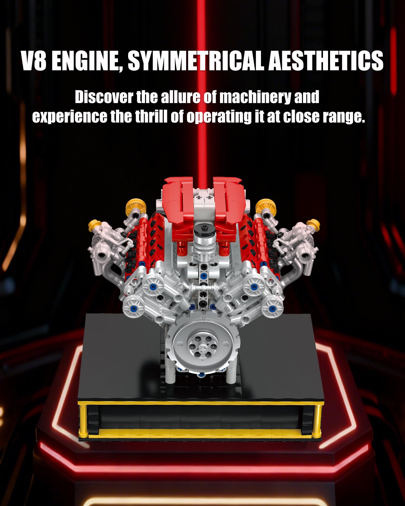 MOCBURIKU Mini V8 Engine Kit clear color instructions aid building.