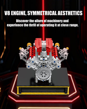 MOCBURIKU Mini V8 Engine Kit clear color instructions aid building.