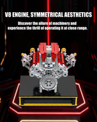 MOCBURIKU Mini V8 Engine Kit clear color instructions aid building.