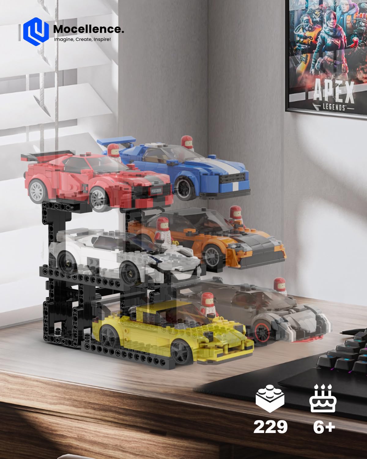 Durable build details highlight stable base and secure car placement.
