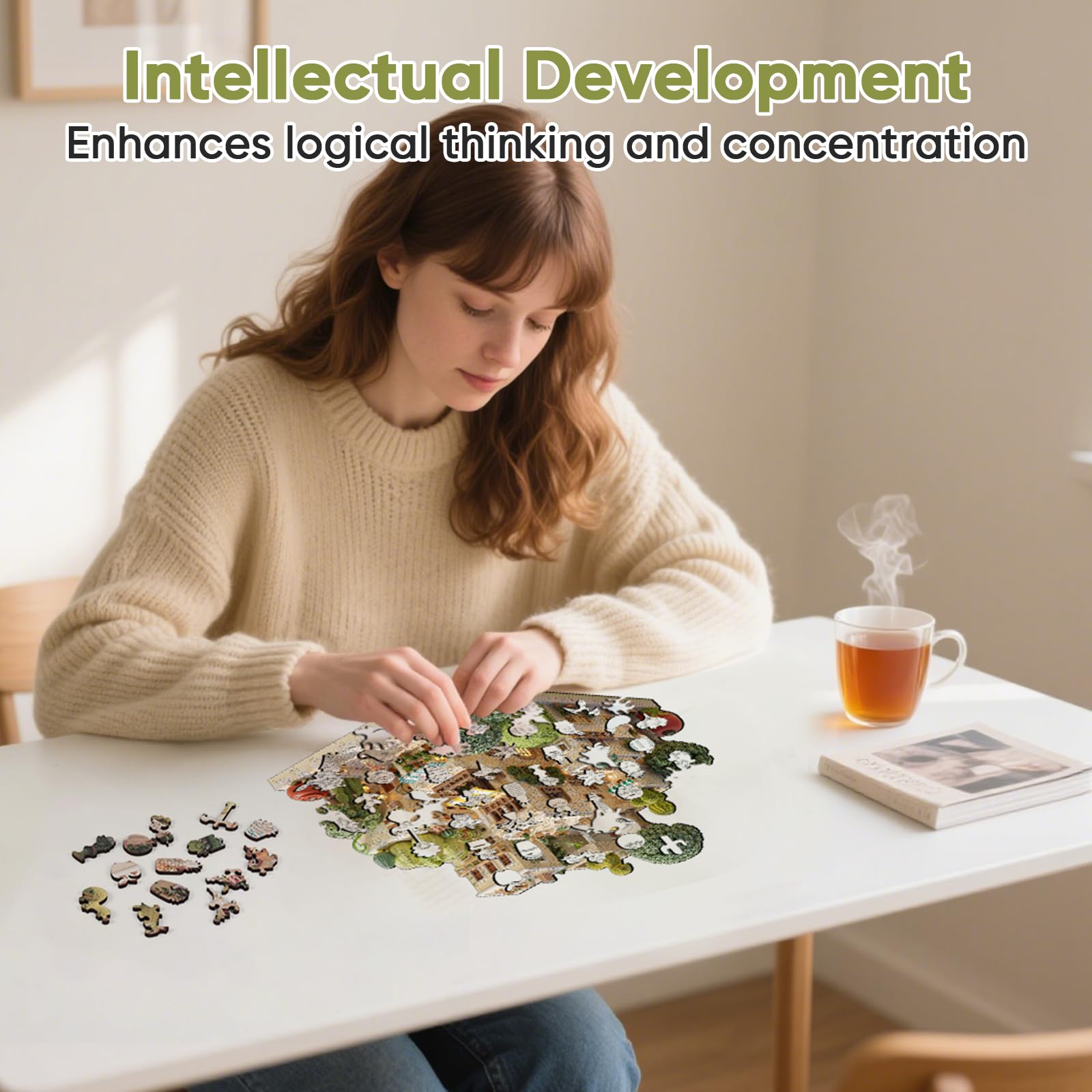 Mocfesk micro garden puzzle set for display-worthy art after completion.