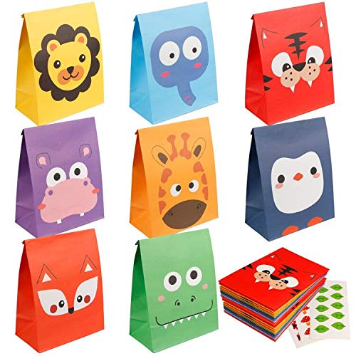 Mocoosy tiger design party bag, sturdy kraft paper for toys and treats.