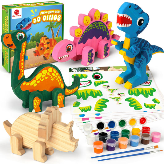 Mocoosy dinosaur craft kit dino pieces for creative building and painting fun
