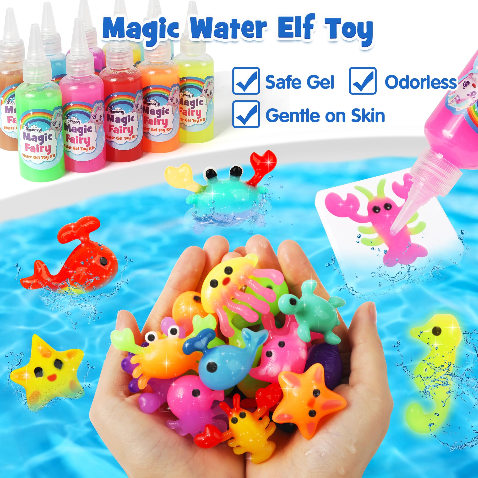 Mocoosy Water Elf Kit includes 20 gels for vibrant color and glow effects.
