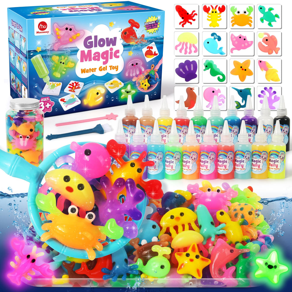 Mocoosy Water Elf Kit glow bottle for nighttime display and imaginative play.