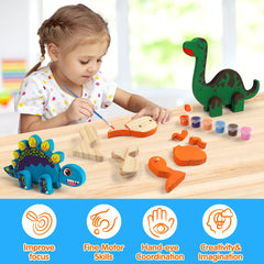 Mocoosy wooden dino pieces showing smooth surfaces and safe design
