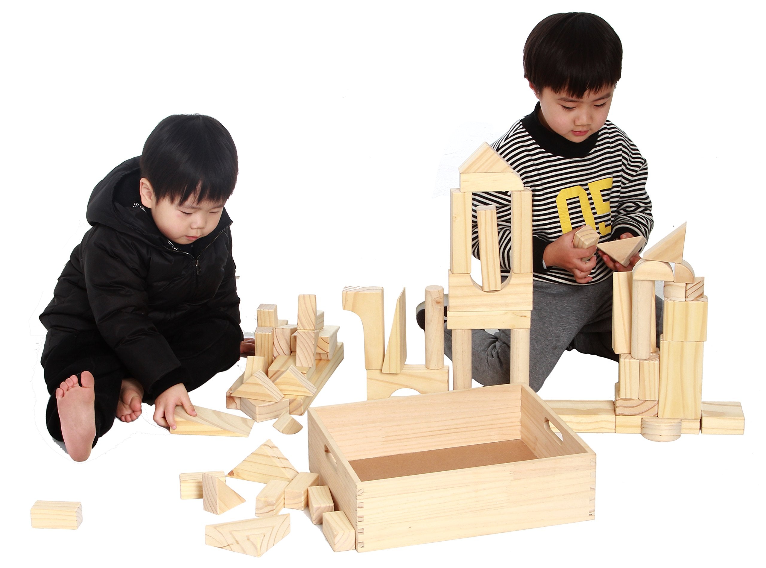 MOD Complete toddler blocks invite imaginative play and cooperative learning.