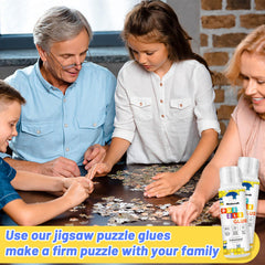 Modacraft puzzle glue preserves wooden and paper puzzles after completion.