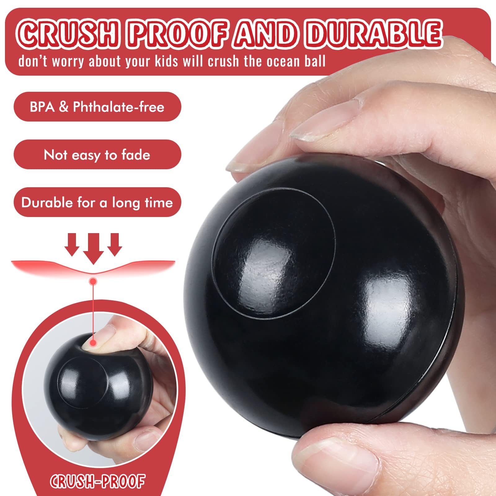 MODEREVE ball pit balls suitable for indoor and outdoor use in tents and playhouses.