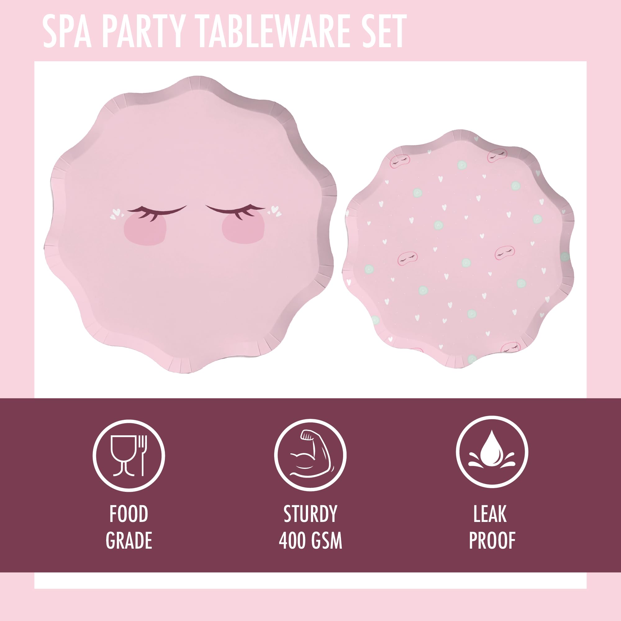 Modern Whimsy napkins in mask shapes enhancing spa party vibe