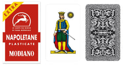 Modiano Napolitane 97/25 deck top view for authentic Italian card gaming
