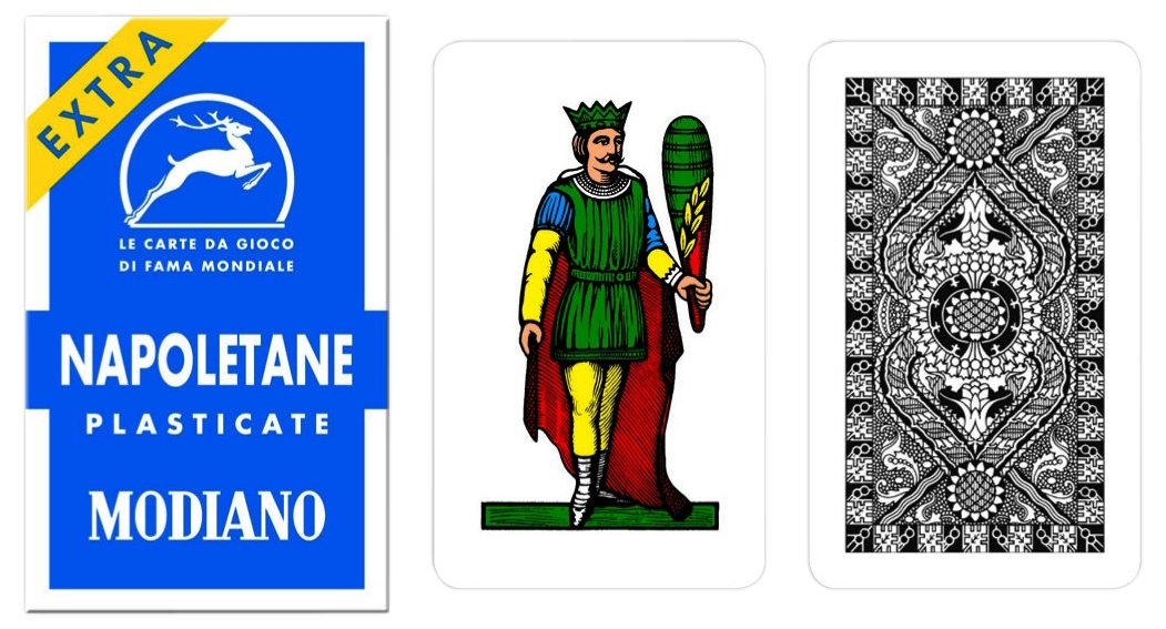 Modiano Neapolitan 97/31 deck of regional cards for classic triscola and tresette play.