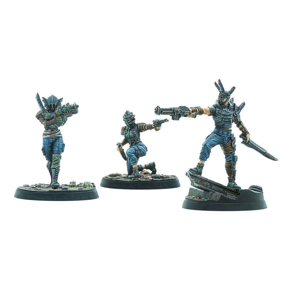 Modiphius Fallout Nuka World Nisha miniature on detailed base for battles