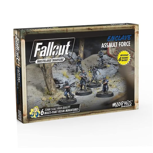 Modiphius Fallout Enclave combat armor miniatures for immersive tabletop battles