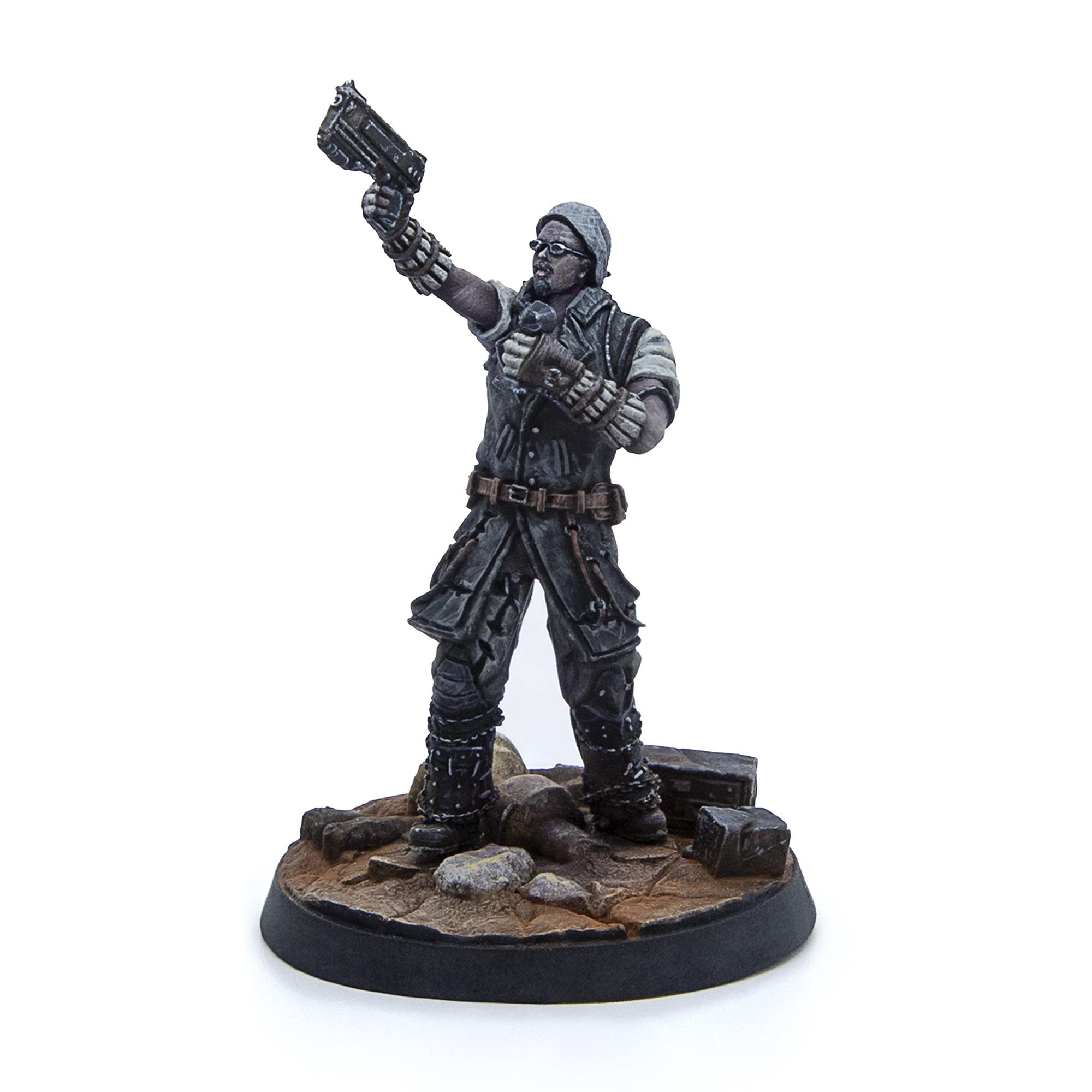 Modiphius Fallout Wasteland Warfare three miniatures close-up highlighting resin detail.