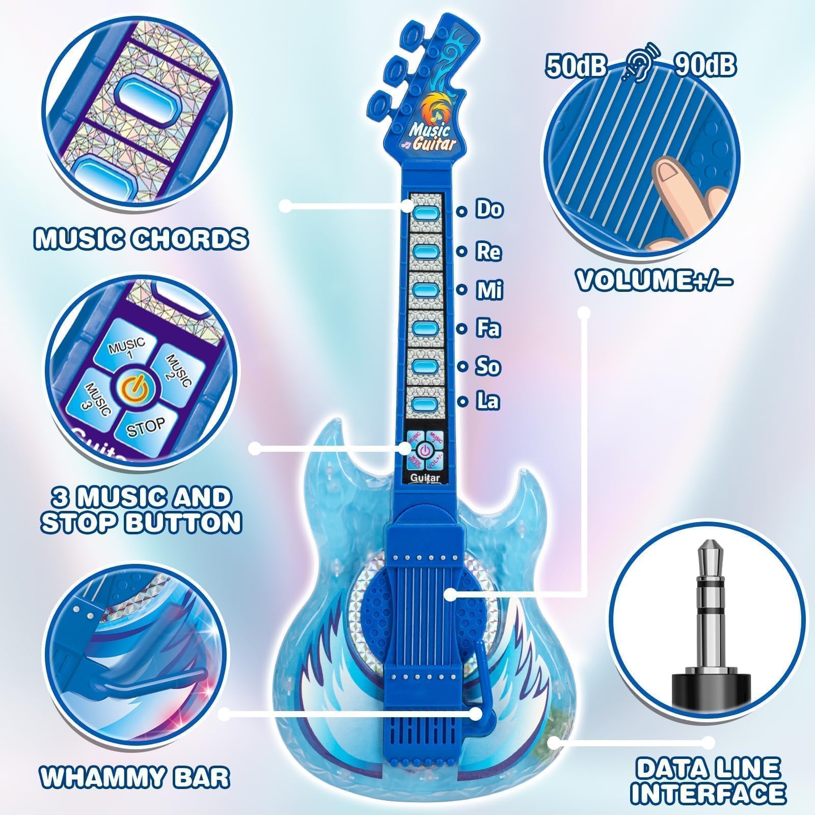 MOEAWS kids microphone blue with stand for imaginative performances