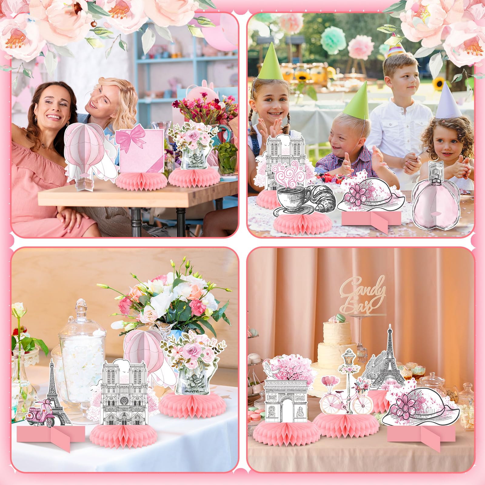 Moinchore 3D Paris honeycomb design enhances party ambience.