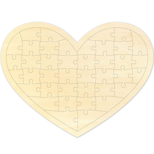 MoinKidz blank heart puzzle with 40 pieces ready for painting