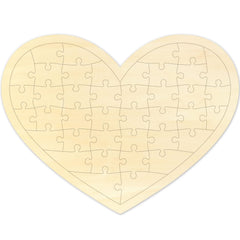 MoinKidz blank heart puzzle with 40 pieces ready for painting