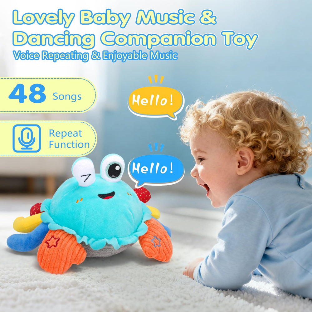 MOISTAR crab-musical-toy-tunes showcases tunes to spark early auditory curiosity
