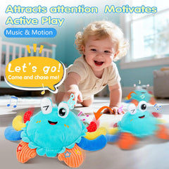 MOISTAR crab-plush-soft-fabric close-up highlights cozy baby-friendly texture