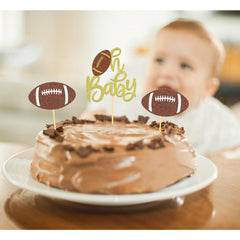 Moitkptt football theme cupcake topper for coordinated party styling.