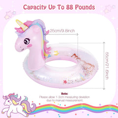 MoKo 21.6-inch unicorn float offers solid support for children.