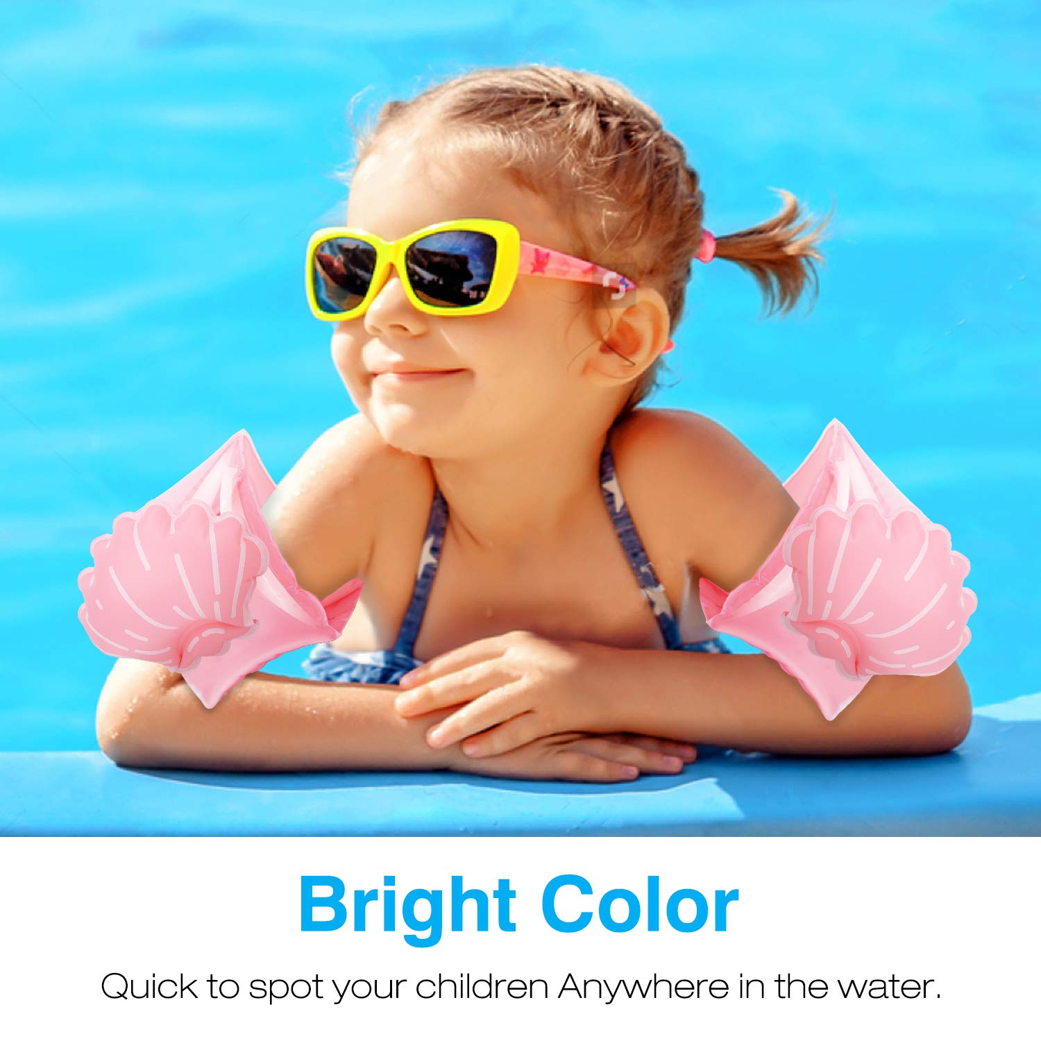 MoKo arm bands bright colors help parents spot swimmers easily